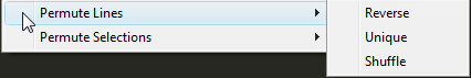 Menu Edit | Permute Lines